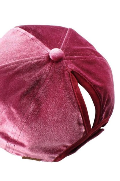 Solid Color Velvet Ponytail Baseball Cap