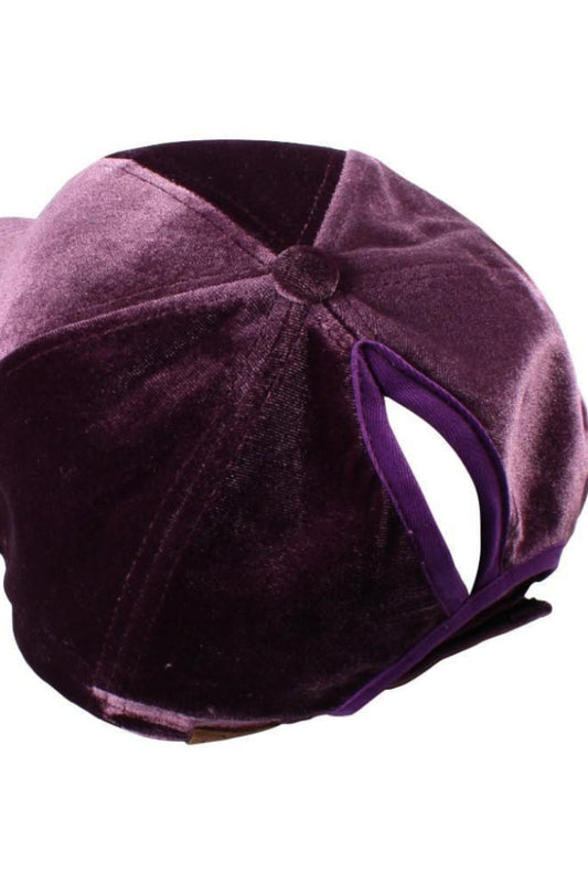 Solid Color Velvet Ponytail Baseball Cap