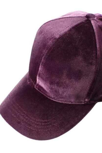 Solid Color Velvet Ponytail Baseball Cap