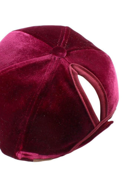 Solid Color Velvet Ponytail Baseball Cap