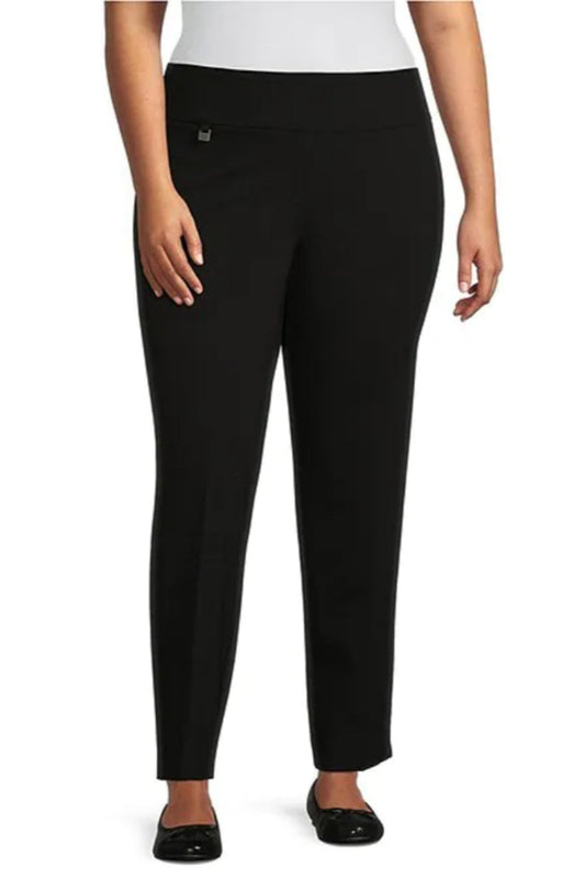 Solid Ease-Y-Fit Knit Pull-On Ankle Pants