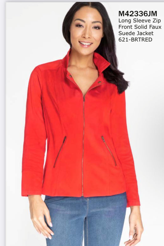 Solid Faux Suede Jacket