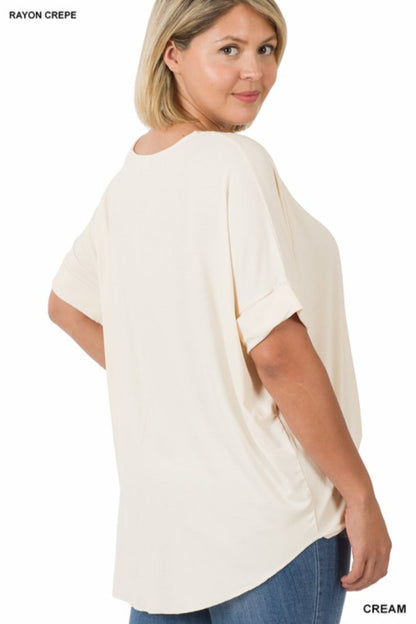 Solid Knit Top with Surplice Top