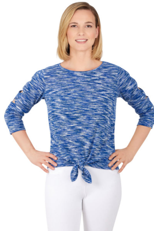 Space Dye Tie Front Top