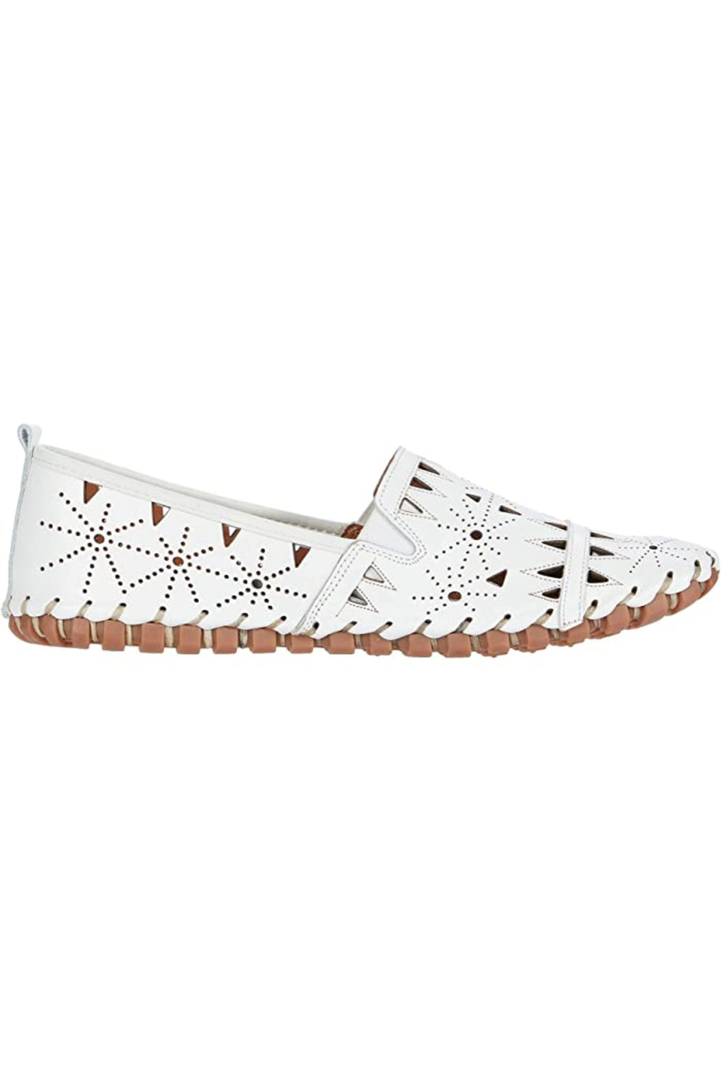 Spring Step Leather Perforated Slip-On Shoes- Fusaro