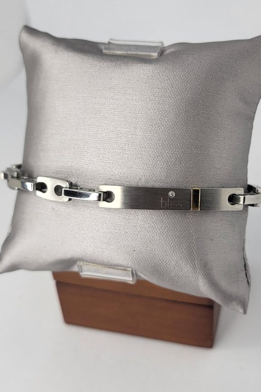 Stainless Steel / 14kt Yellow Gold - Bliss by Damiami Diamond Bracelet