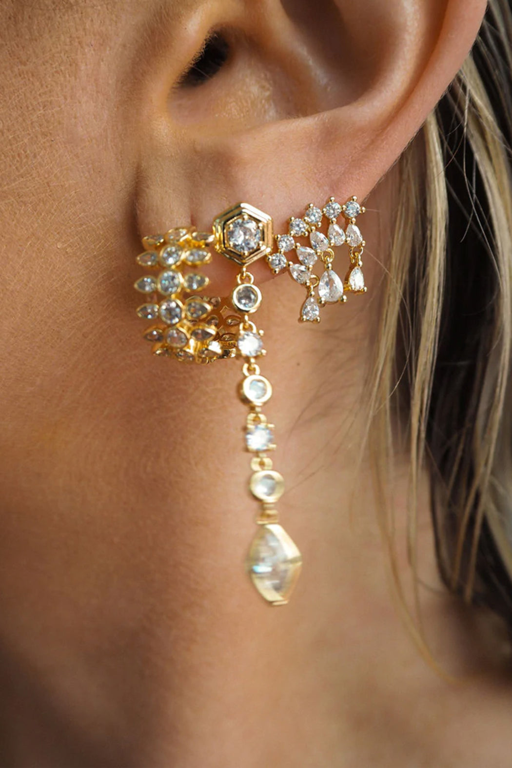 Stellar Bezel Drop Studs