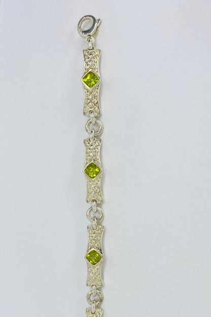 Sterling Silver 18kt Peridot Bracelet
