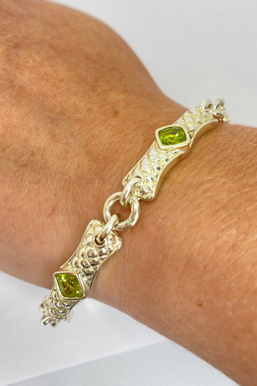 Sterling Silver 18kt Peridot Bracelet
