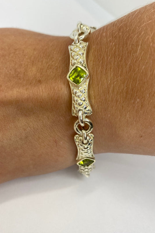 Sterling Silver 18kt Peridot Bracelet