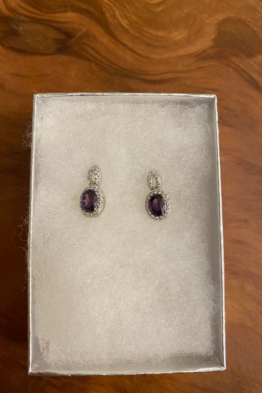 Sterling Silver Amethyst Studs