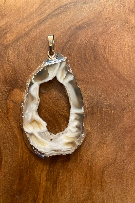 Sterling Silver Geode Pendant