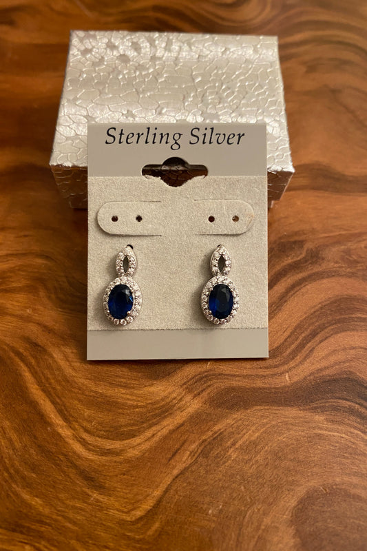 Sterling Silver Sapphire Stud Earrings