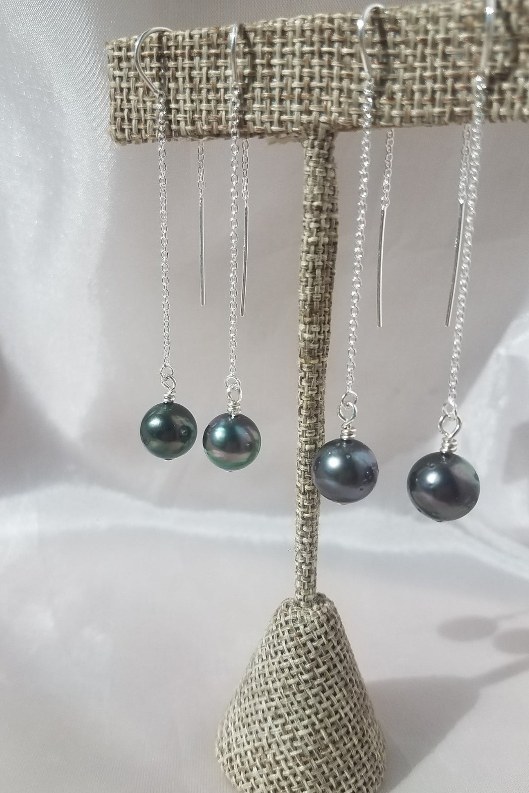 Tahitian Threader Earrings - Sterling Silver