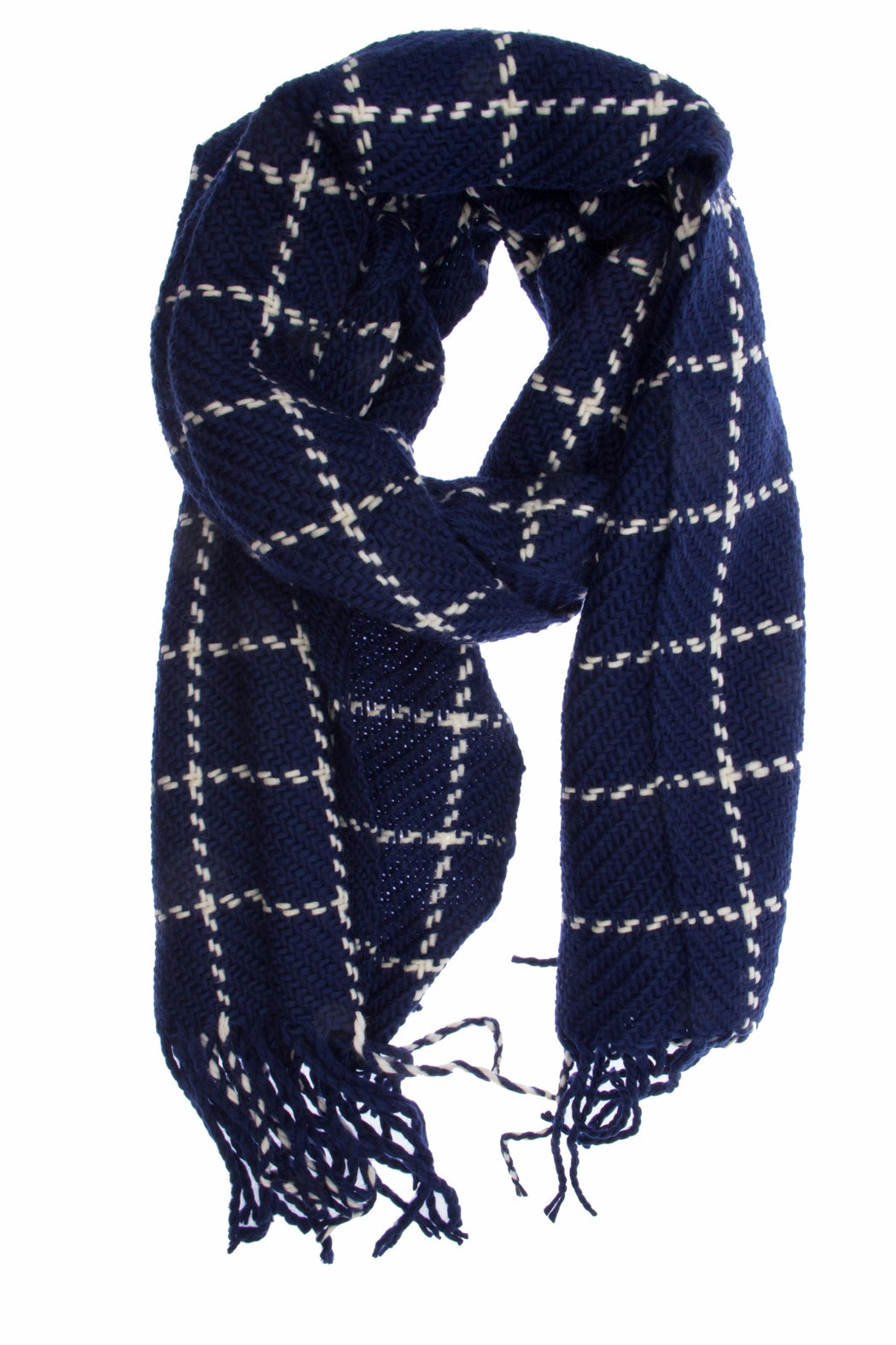 Stitched Plaid Scarf