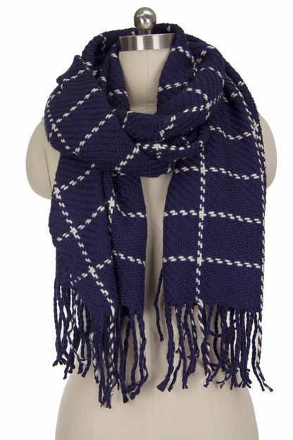 Stitched Plaid Scarf