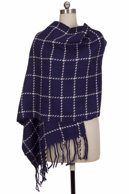 Stitched Plaid Scarf