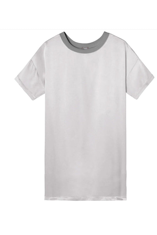 STONEY Crew Neck Satin Dress