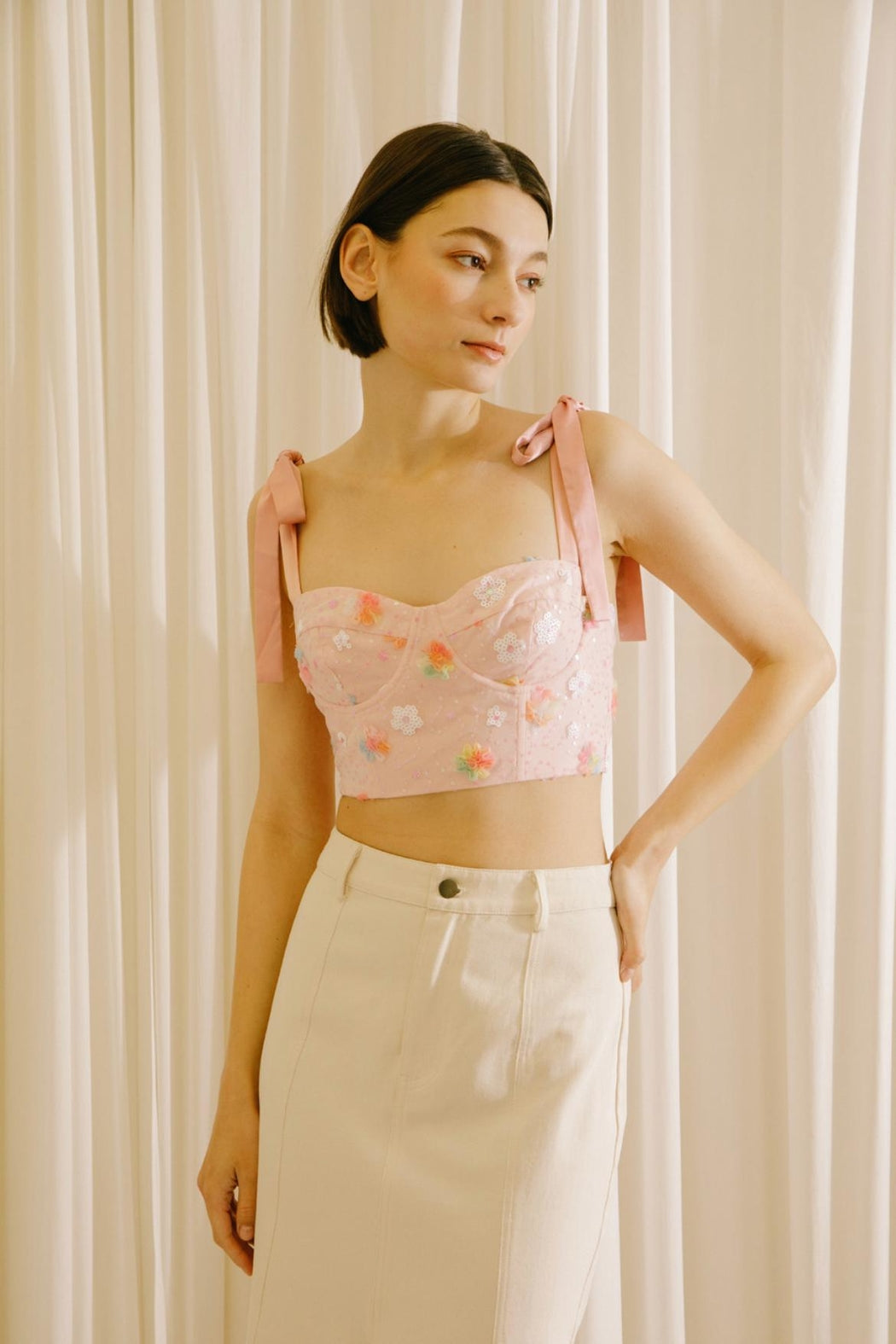 Sequin Floral Top