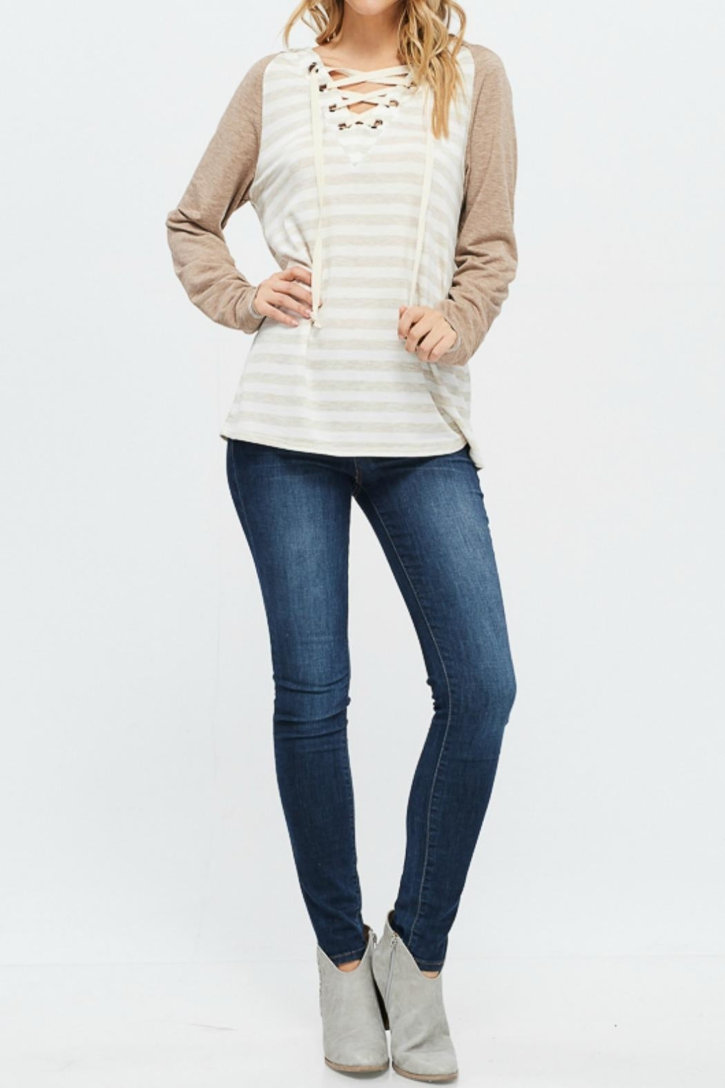Striped Raglan Hoodie
