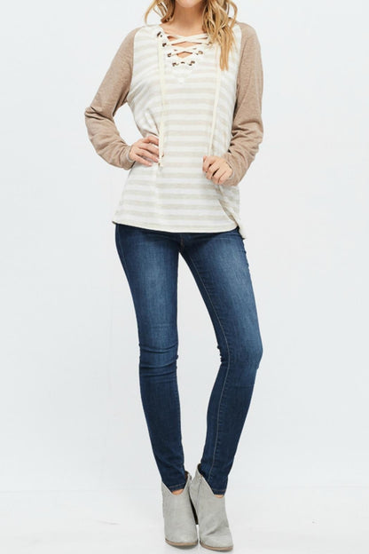 Striped Raglan Hoodie