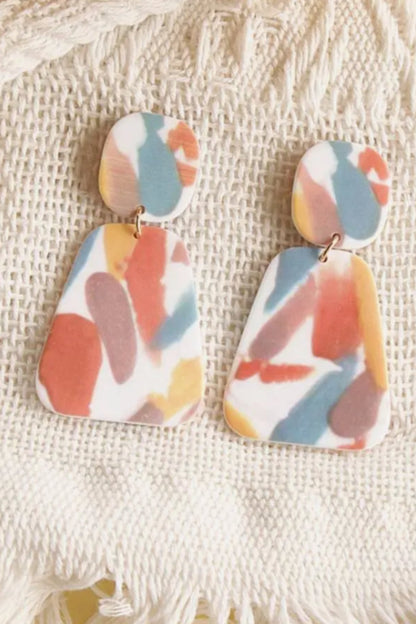 Stylish Geometric Multi Color Drop Earrings