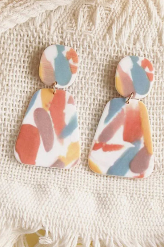 Stylish Geometric Multi Color Drop Earrings