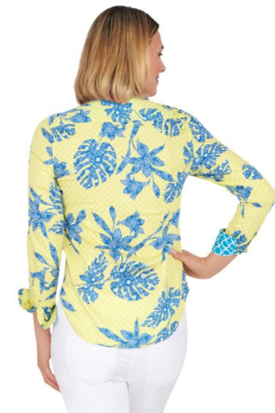 Sunburst Print Woven Button Down Collar Long Sleeve Button Front Shirt