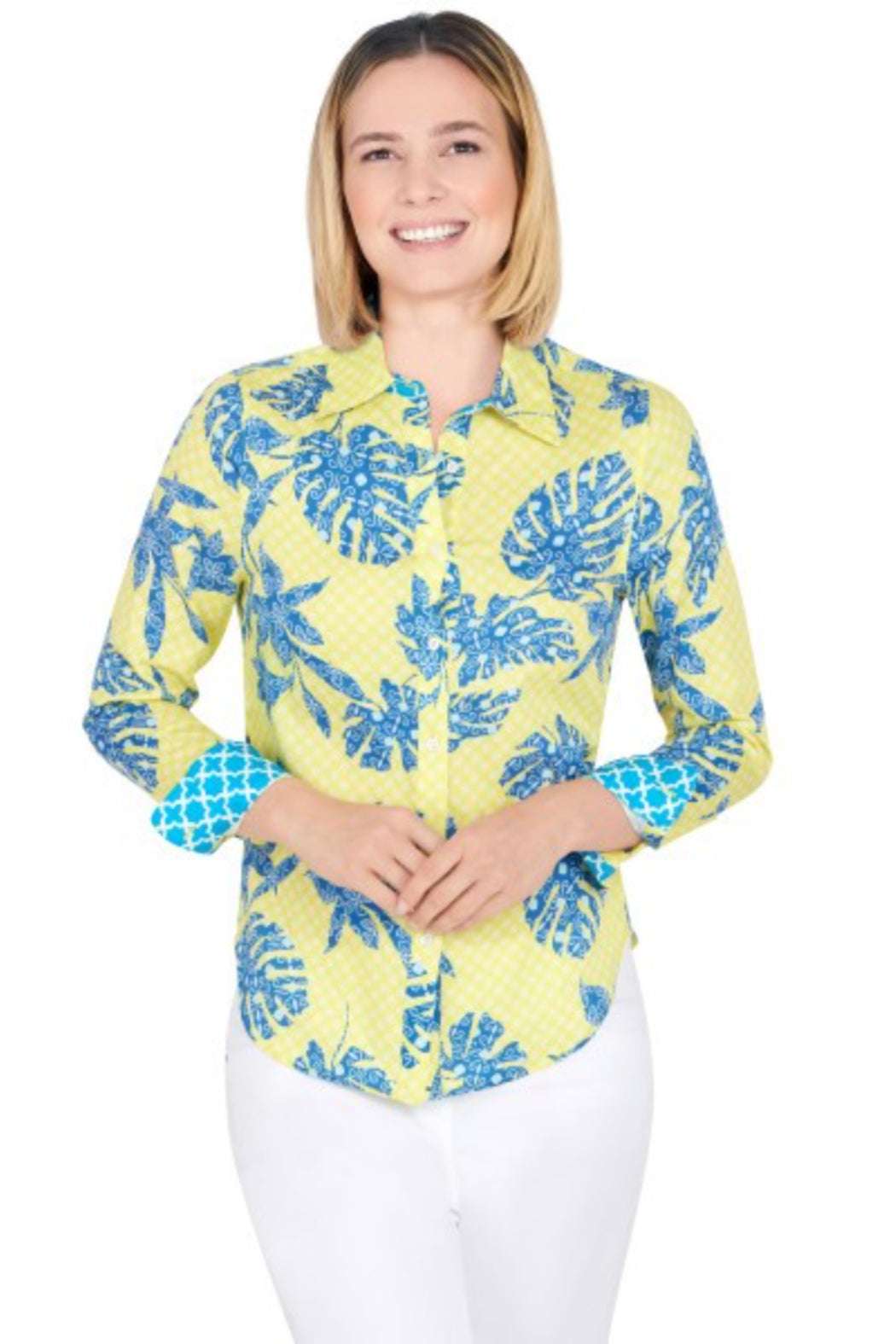 Sunburst Print Woven Button Down Collar Long Sleeve Button Front Shirt