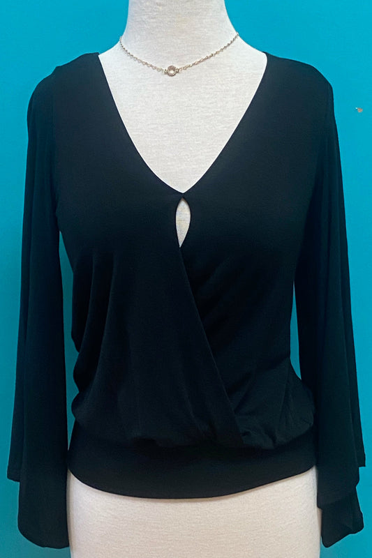 Surplice Bell Sleeve Top