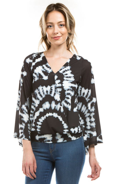Surplice Bell Sleeve Top