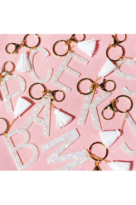 Tasseled Initial Key Chain