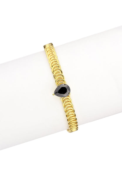 Teardrop Stone Bangle Bracelet