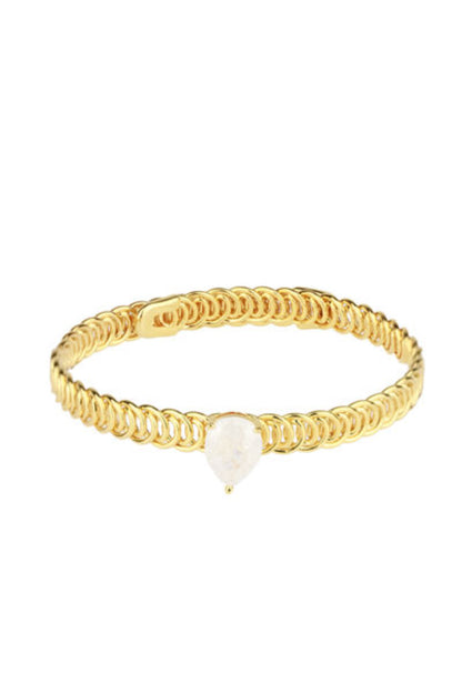 Teardrop Stone Bangle Bracelet