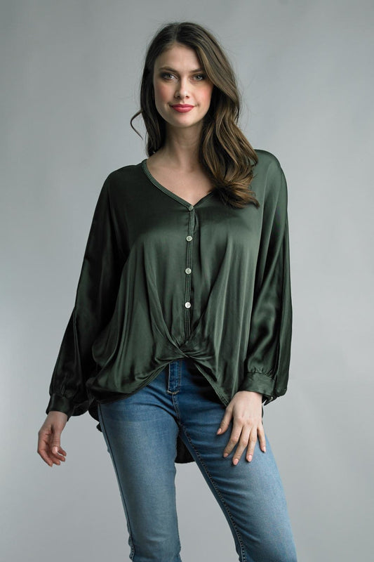 Olive Silky Blouse