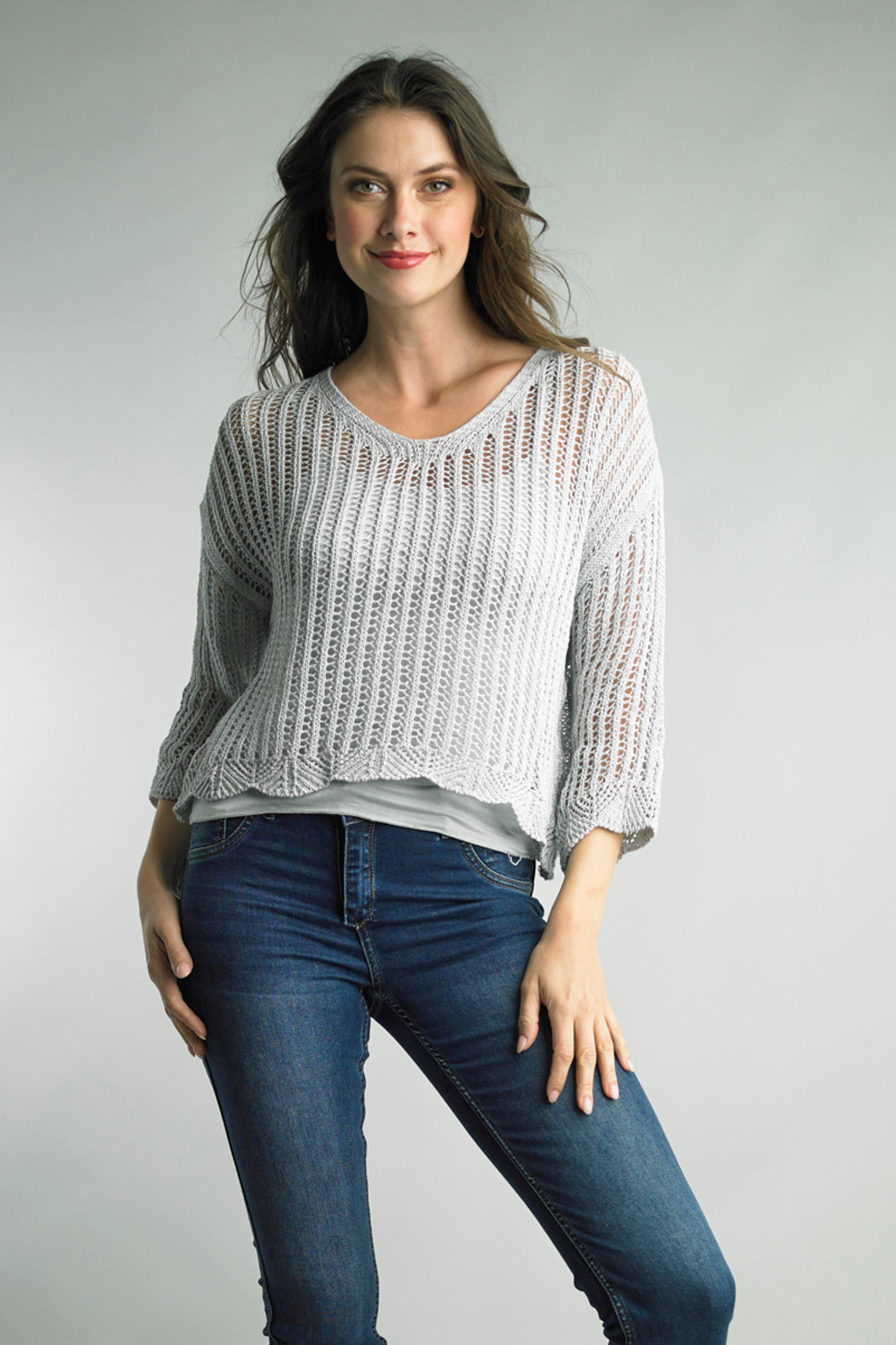 Silver Crochet Sweater