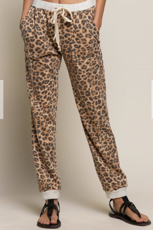 Terry Knit Leopard Lounge Pants