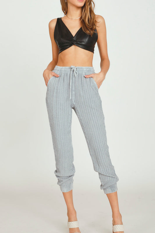 Textured Stripe Cargo Joggers