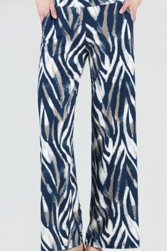 Textured Zebra-Print Straight-Leg