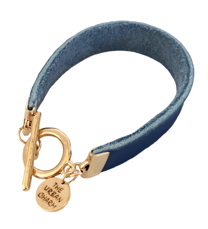 Blue Leather Color Band Bracelet by the Urban Charm
