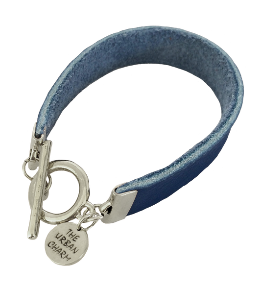 Blue Leather Color Band Bracelet by the Urban Charm