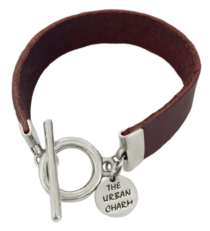Burgundy Leather Color Band Bracelet by the Urban Charm