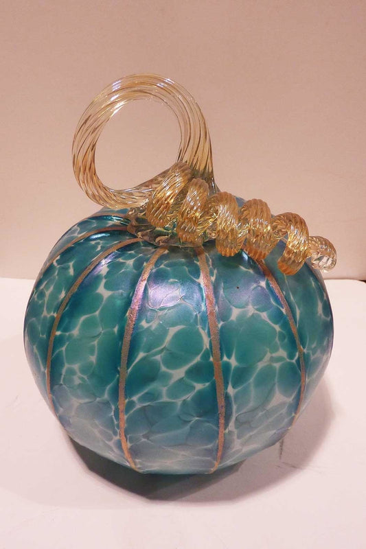 Aqua Glass Pumpkin