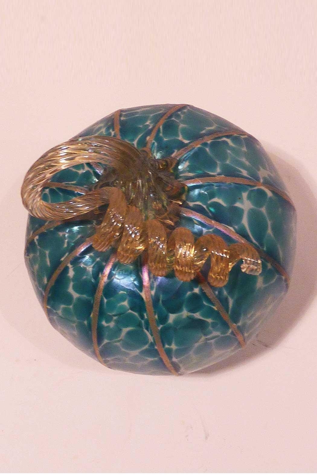 Aqua Glass Pumpkin