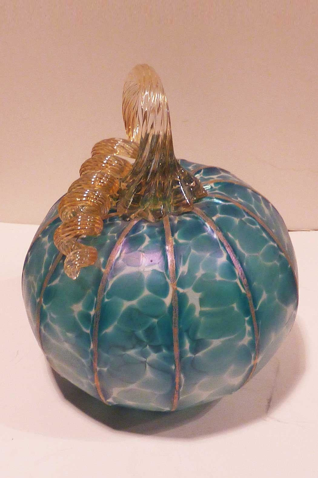 Aqua Glass Pumpkin