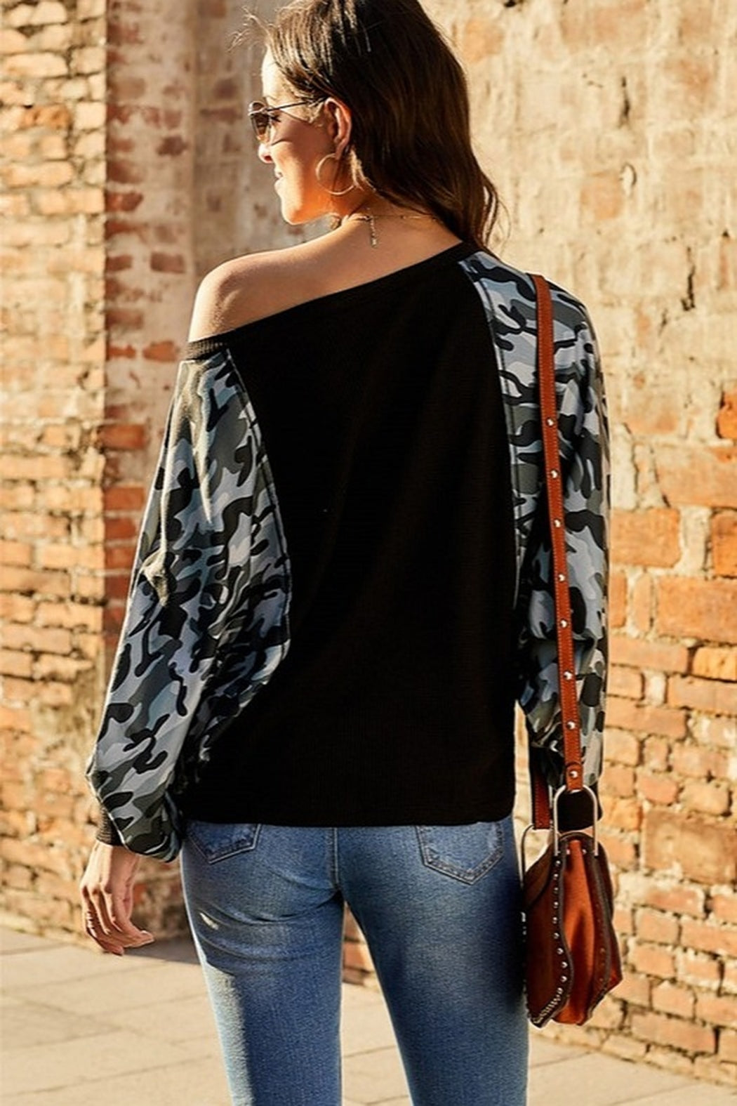 Thermal Camo Contrast Dolman Top