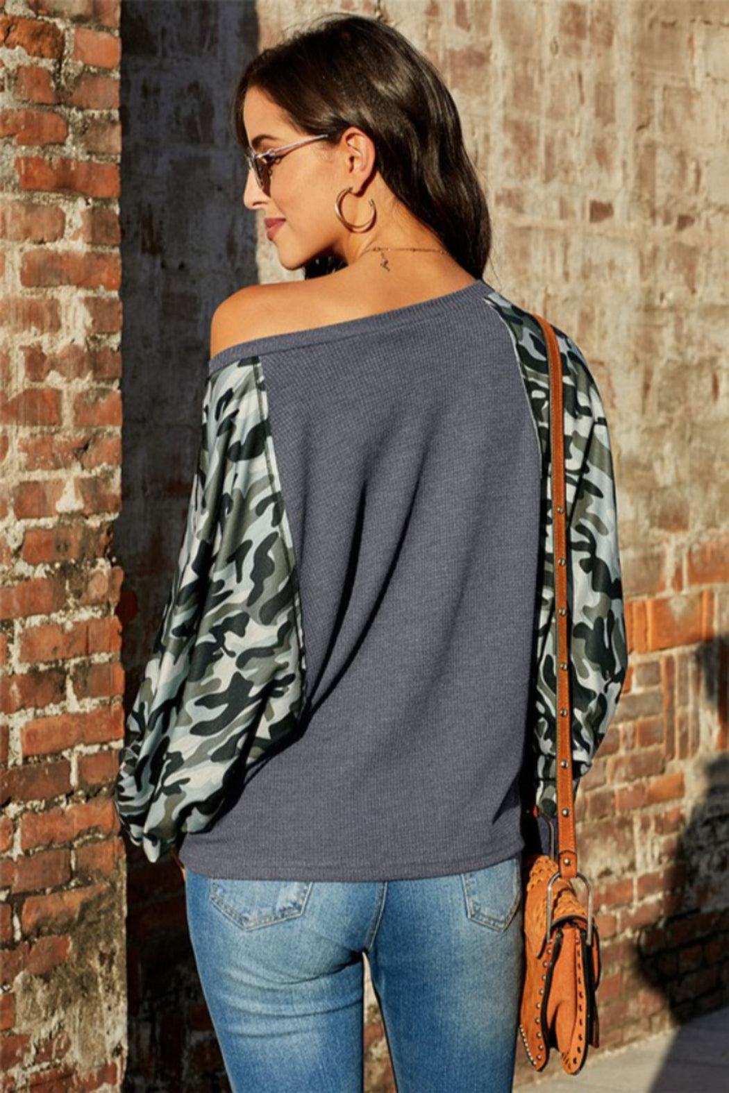Thermal Camo Contrast Dolman Top