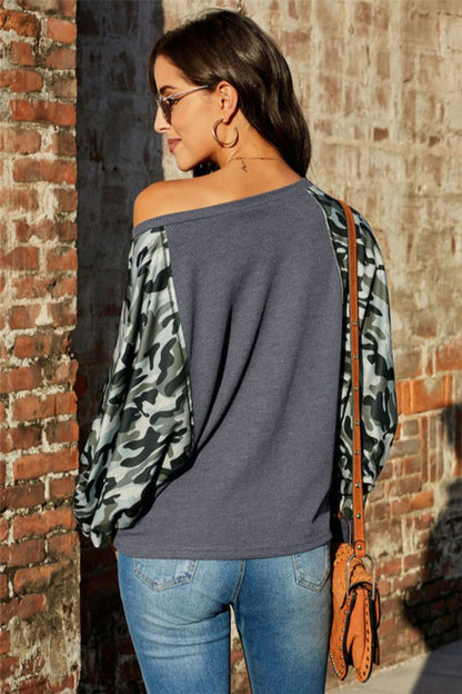 Thermal Camo Contrast Dolman Top
