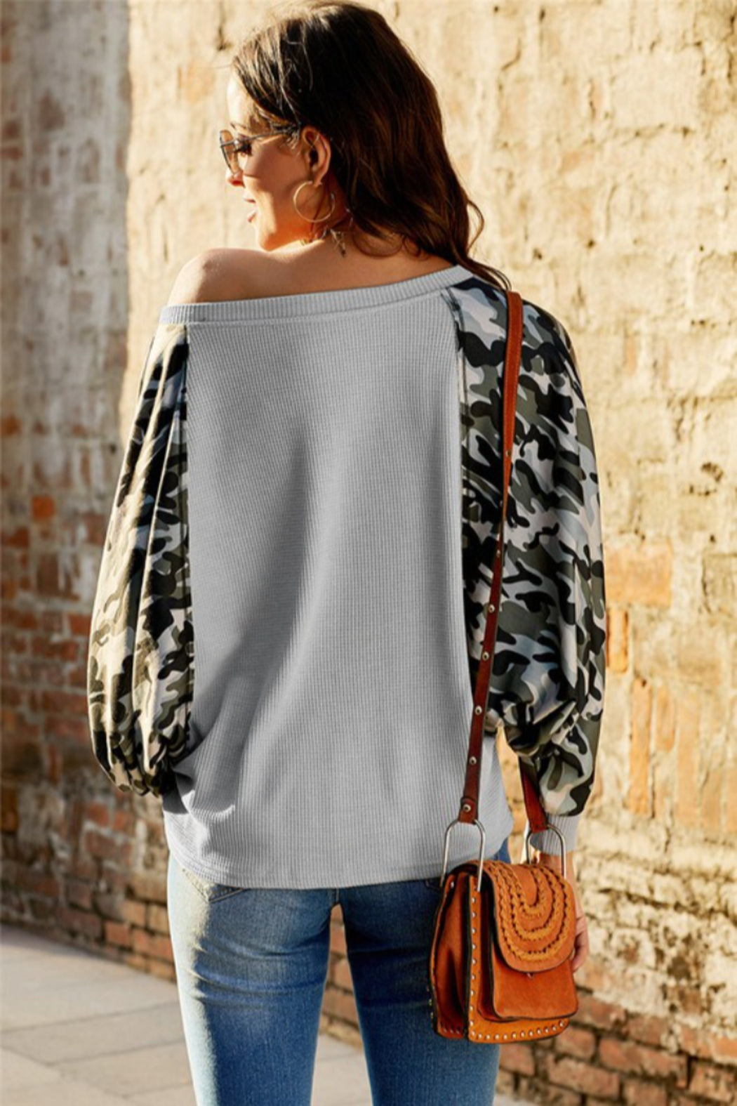 Thermal Camo Contrast Dolman Top