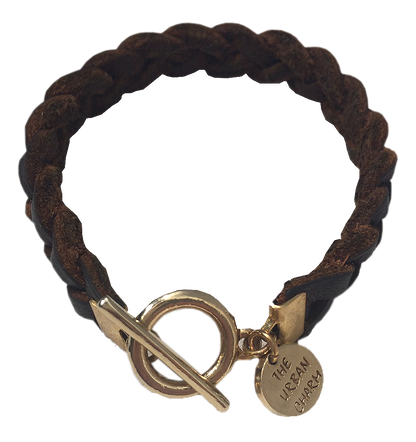 Brown Braided Wrap GenuineLeather Bracelet